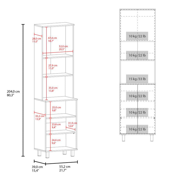 Alacena Bombona, Blanco, con espacio para horno microondas ZF