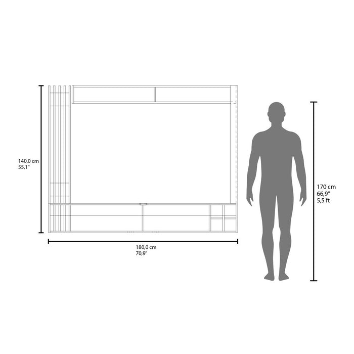 Panel de Tv Bremmen, Kronos Wengue y Kronos Nogal Europeo, tiene capacidad para tv hasta de 75" ZF