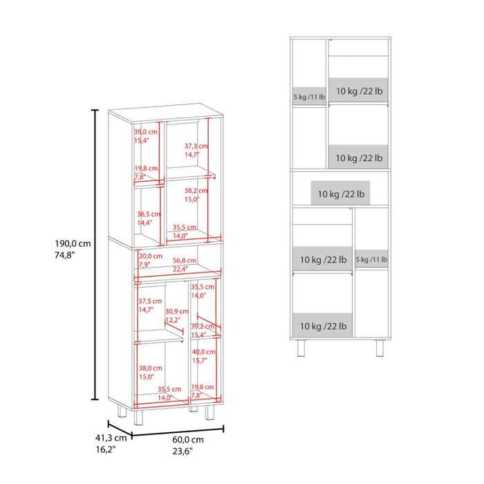 Alacena Bryce, Blanco Kronos, con manijas metálicas y con gran espacio de almacenamientos ZF