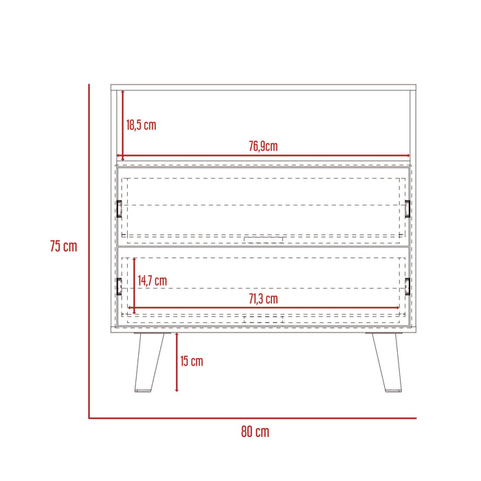Organizador Mirabella, Cocoa, Con Dos Cajones Deslizables y Amplio Espacio de Almacenamiento