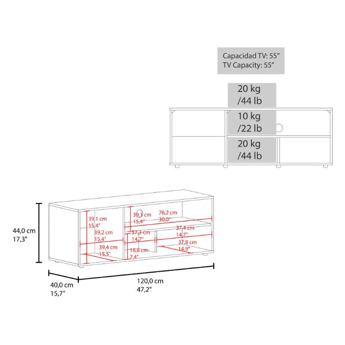 Mesa Para Tv Noah, Macadamia y Blanco Vainilla, para tv de hasta 55 pulgadas