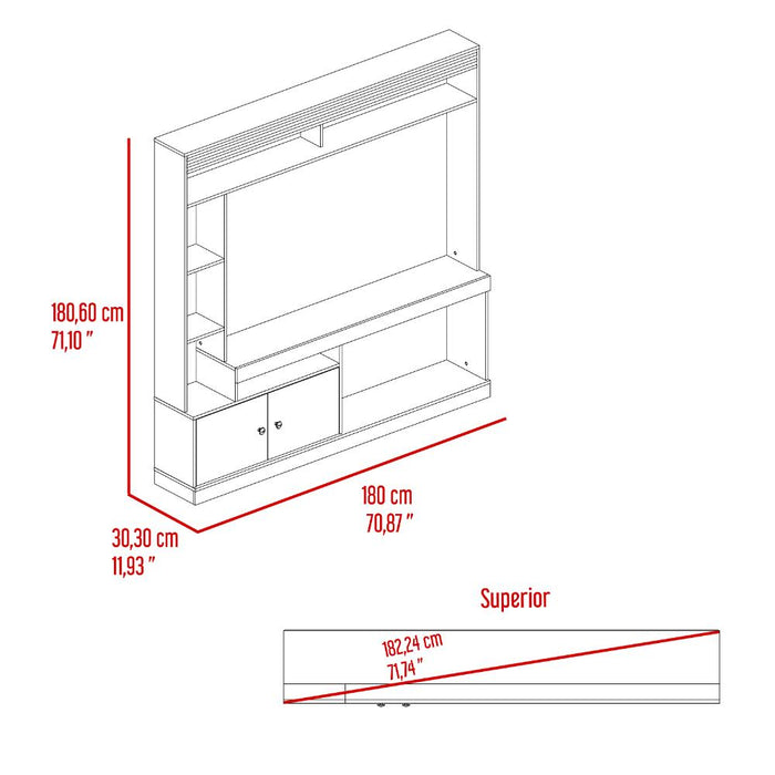 Mesa Para Tv Roy, Capri y Fresno Europeo, con Espacio Para Televisor de 55 Pulgadas