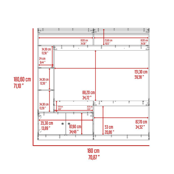 Mesa Para Tv Roy, Capri y Fresno Europeo, con Espacio Para Televisor de 55 Pulgadas