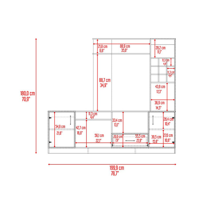 Mesa Para Tv Ascher, Avellana, Para Televisor de 60 Pulgadas