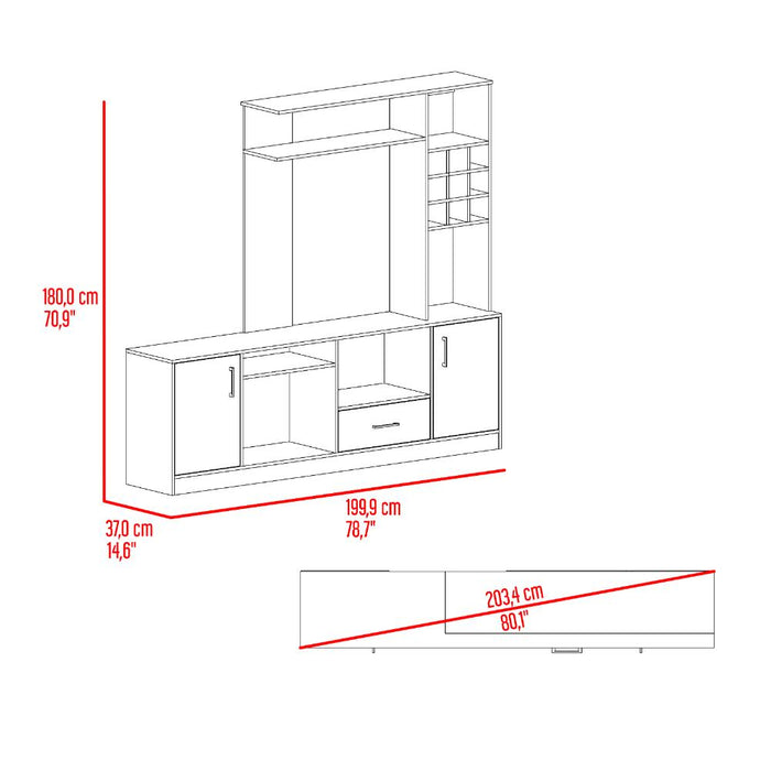 Mesa Para Tv Ascher, Avellana, Para Televisor de 60 Pulgadas
