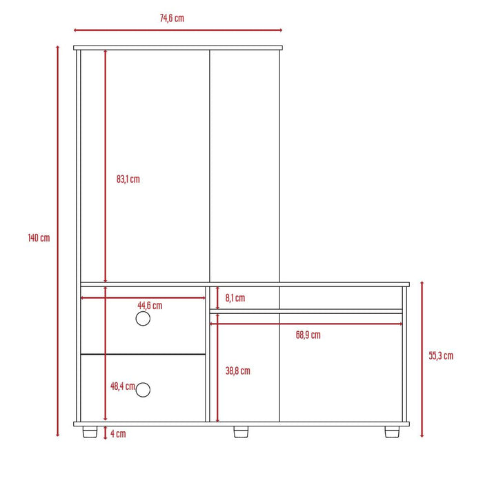Mesa Para Tv Monet, Wengue, Con Capacidad Para Televisor de 50 Pulgadas