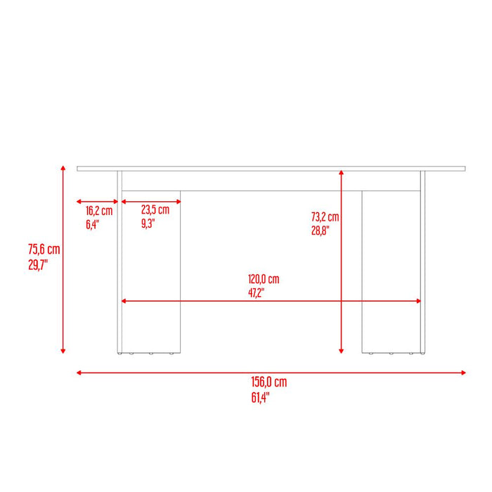 Mesa Para Comedor Bangok, Fresno Europeo, con diseño practico y funcional, No incluye Sillas