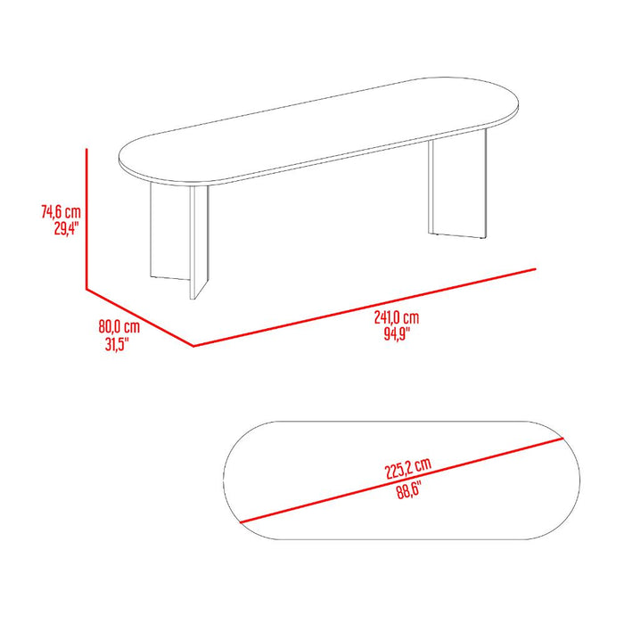 Mesa para Comedor Ted 241, Fresno Europeo, para 8 Puestos, No Incluye Sillas