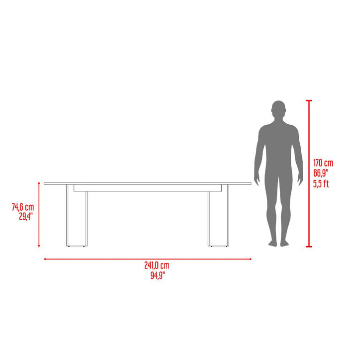 Mesa para Comedor Ted 241, Fresno Europeo, para 8 Puestos, No Incluye Sillas