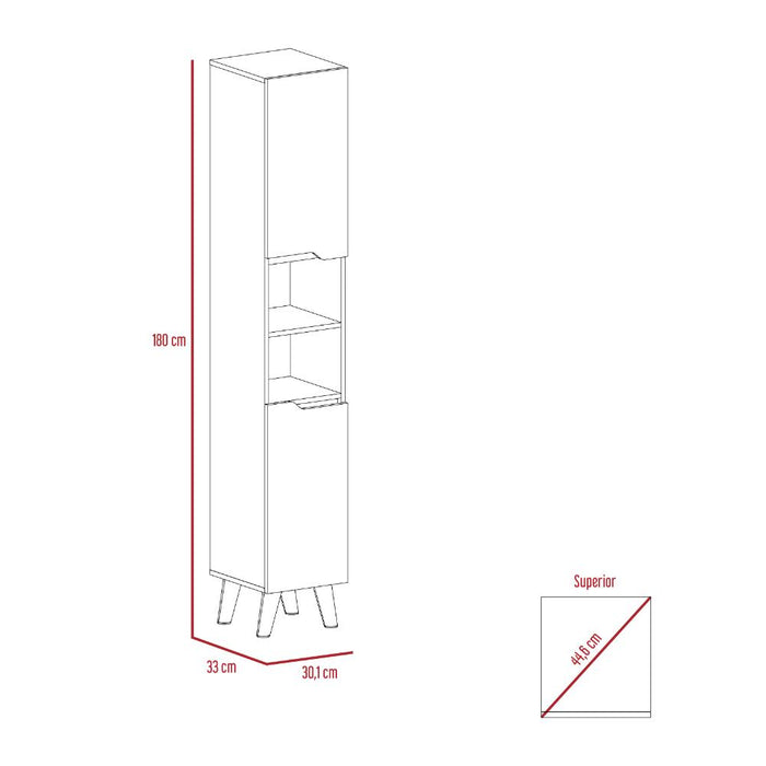 Mueble  Auxiliar para Baño Apolis, Plata Oscuro y Café claro, con un diseño minimalista y es de facil instalación