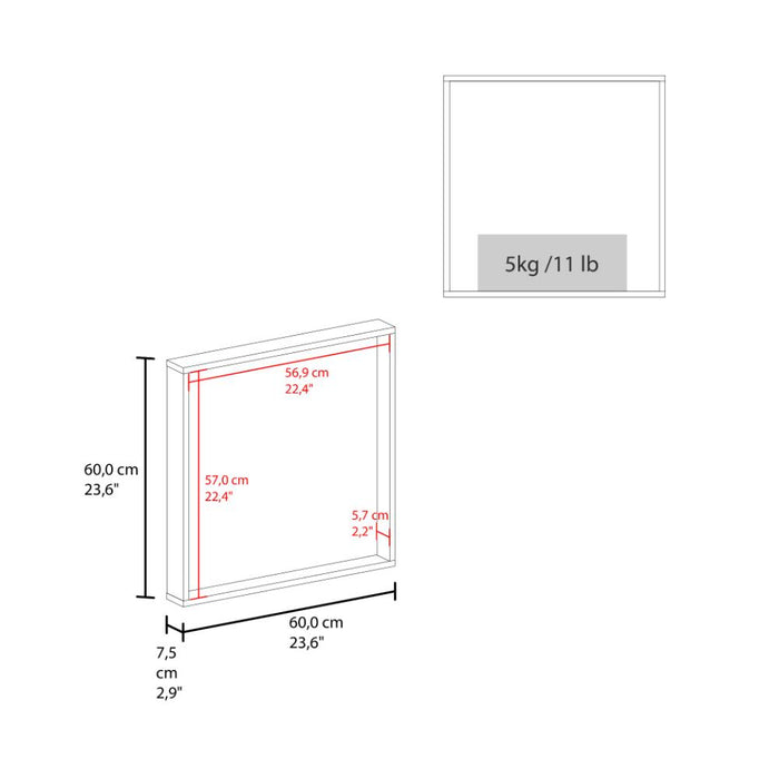 Espejode Baño Dakota, Wengue, Espejo de baño, diseño moderno ZF