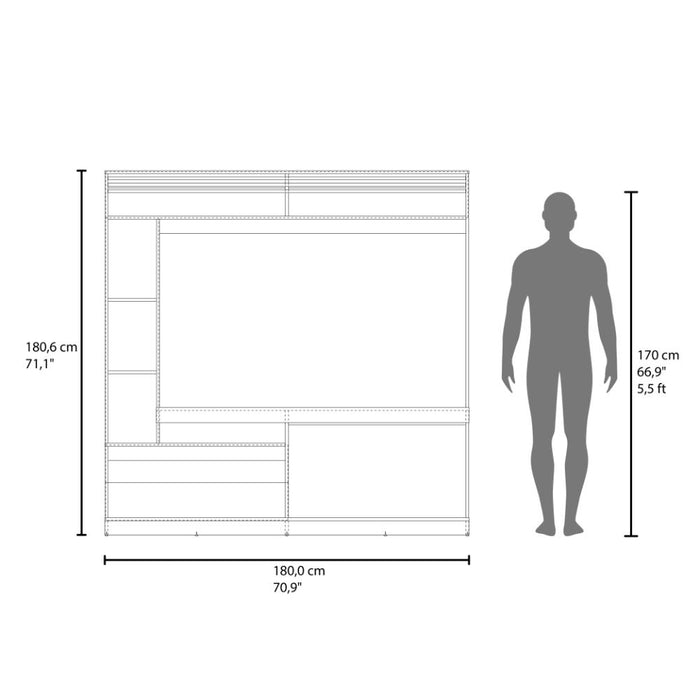 Mesa Para Tv Roy, Nogal Europeo, con Espacio Para Televisor de 50 Pulgadas ZF