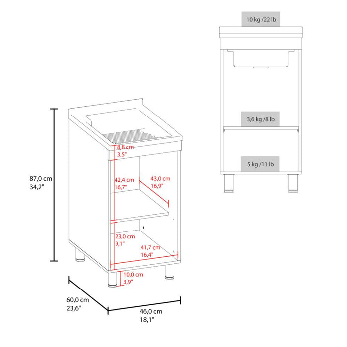 Mueble De Lavado Independiente Dawi, Kronos Blanco, Incluye lavadero no grifería ZF
