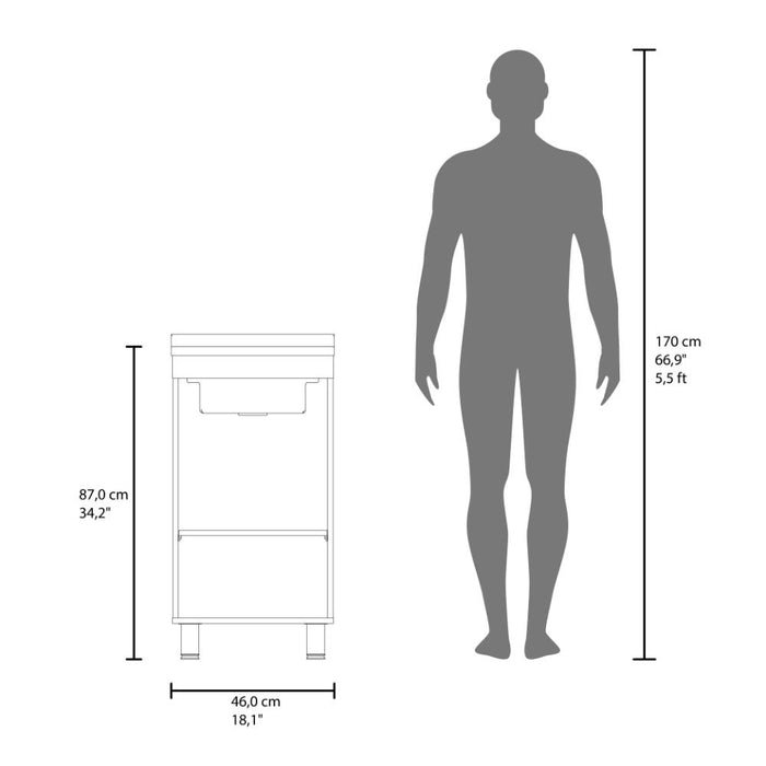Mueble De Lavado Independiente Dawi, Kronos Blanco, Incluye lavadero no grifería ZF