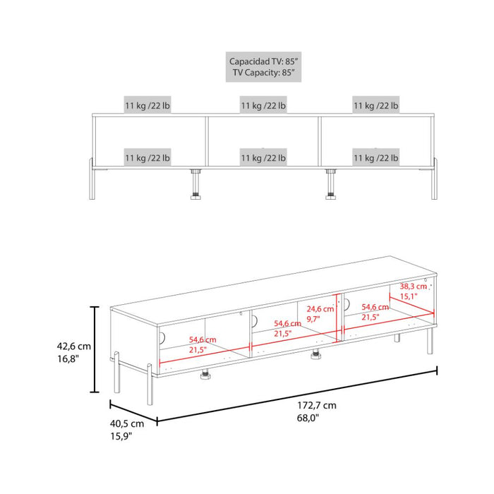 Mesa para TV Dorne, Kronos Fresno, con Puerta Abatible, para Televisor hasta 85" ZF