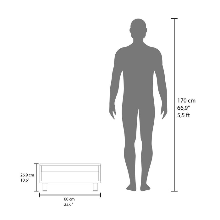 Mesa de centro pity, wengue, con patas en acero cromado