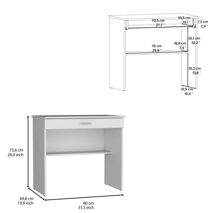 Escritorio 80 Cajón, Blanco ZF