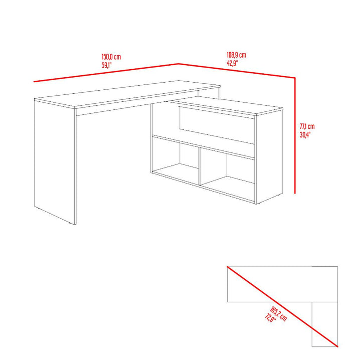 Escritorio Axis Eco, Wengue, con amplio espacio de trabajo