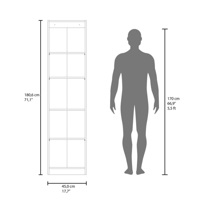 Biblioteca Home Eco, Macadamia, con Cinco Entrepaños ZF