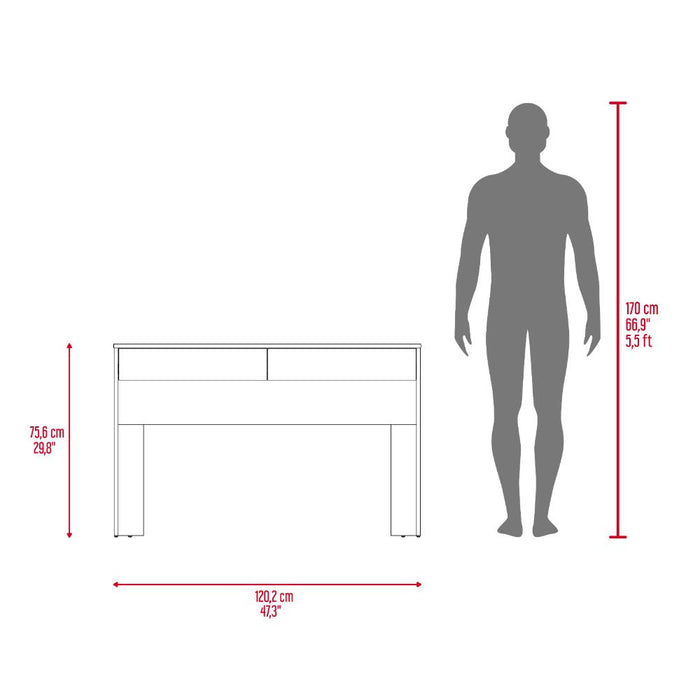 Escritorio Mantis, Cartagena y Blanco, Con Dos Cajones Organizadores