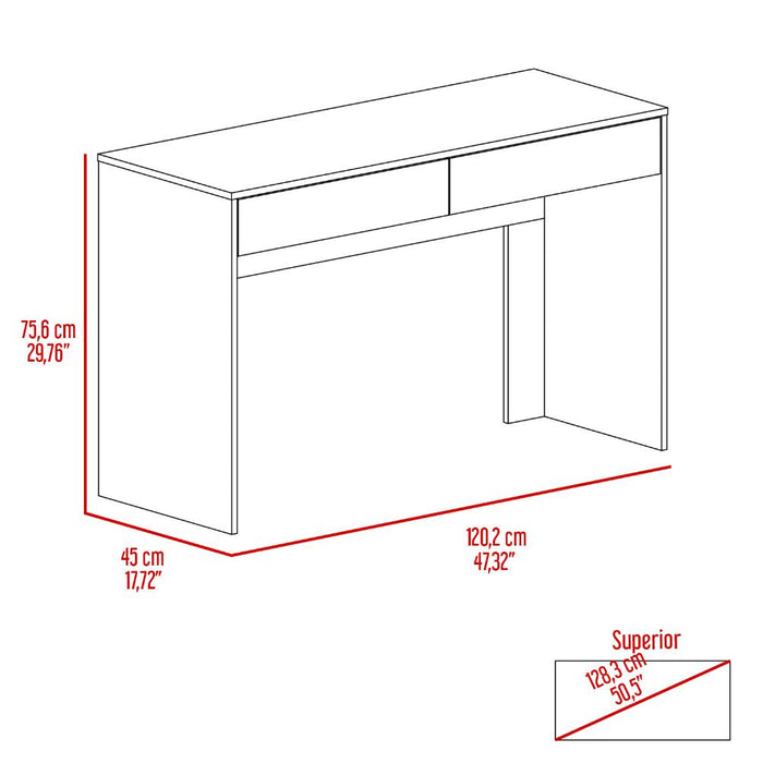 Escritorio Mantis, Cartagena y Blanco, Con Dos Cajones Organizadores