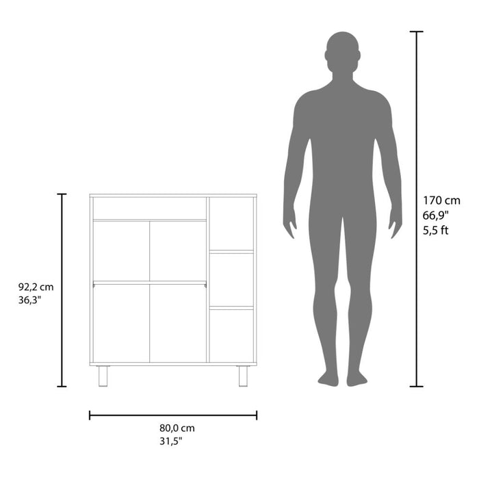 Modulo Microondas Sese, Kronos Blanco, Con dos puertas abatibles y compartimiento inferior para alimentos ZF