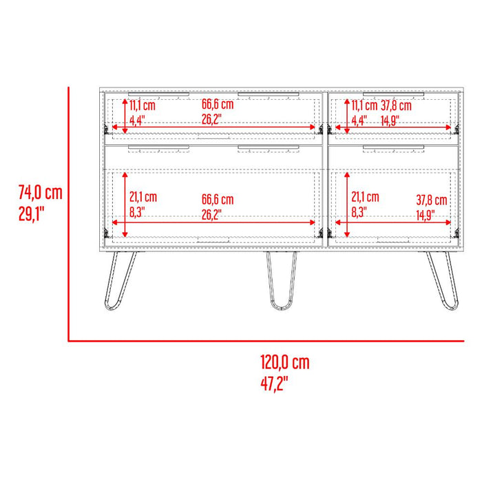 Organizador Ali, Café Claro y Wengue, con 2 Cajones y Amplio Espacio de Almacenamiento X2