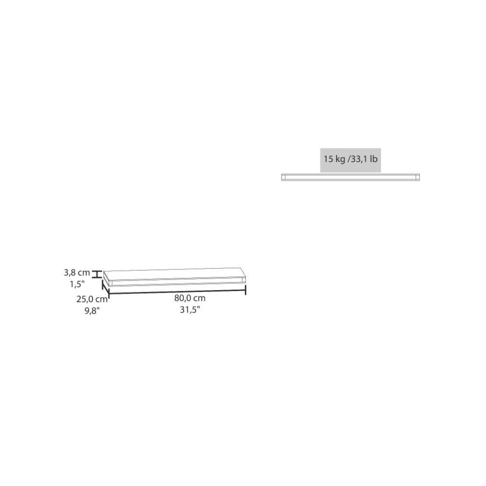 Repisa Flotante Maca X2, Cobre, con espacio para ubicar objetos ZF