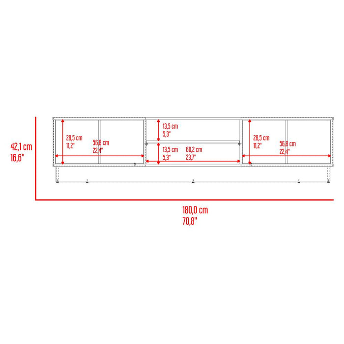 Mesa Para Tv Caobe, Avellana y Wengue, Para Televisor de Hasta 75 Pulgadas con cuatro puertas