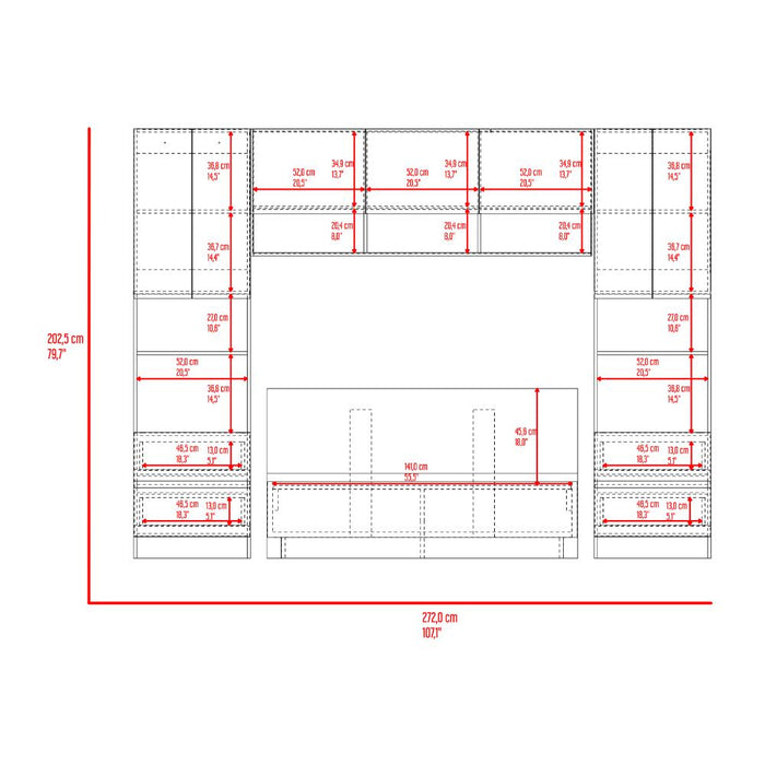 Cama con Closet Deni, Milan y Capri, incluye tendido de tablas y closet con  amplios espacios de almacenamiento