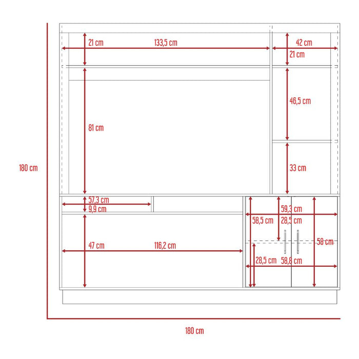 Mesa para Tv Romeo, Fresno Europeo, con Espacio Para Televisor para 55 Pulgadas