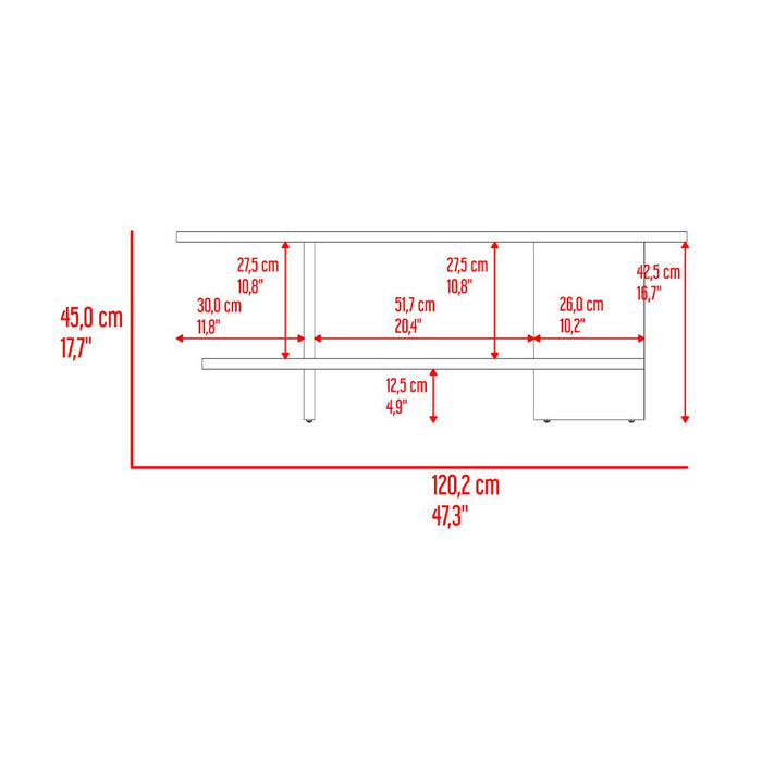 Mesa Para Tv Leeds, Nogal Europeo, Para Televisor hasta 50"