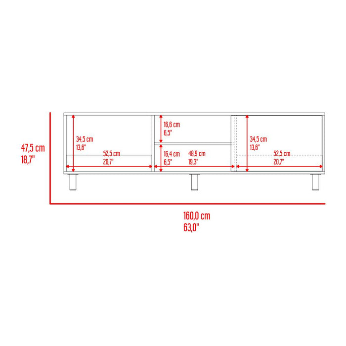 Mesa Para Tv Tunez, Nogal, Para Televisor Hasta 70 Pulgadas