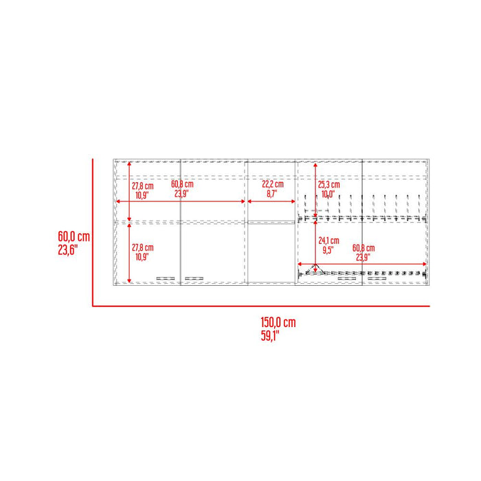 Gabinete Superior Estrella, Wengue, con cuatro puertas batientes