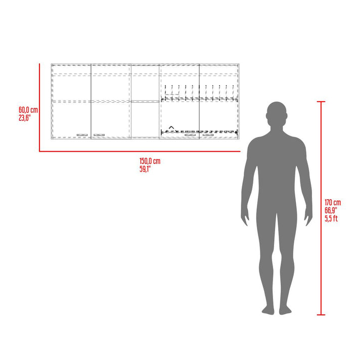 Gabinete Superior Estrella, Wengue, con cuatro puertas batientes