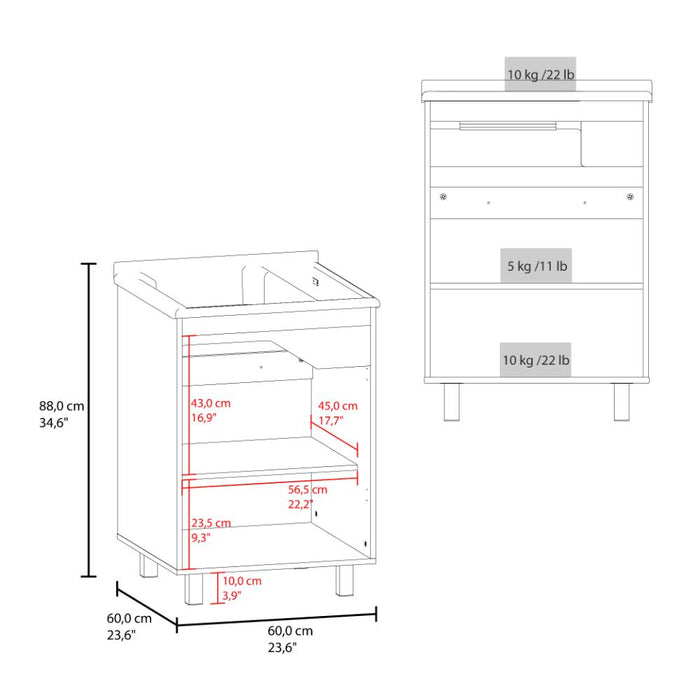 Mueble para Lavamanos Haysi, Kronos Blanco, Dos puertas abatibles y entrepaño, incluye lavamanos ZF