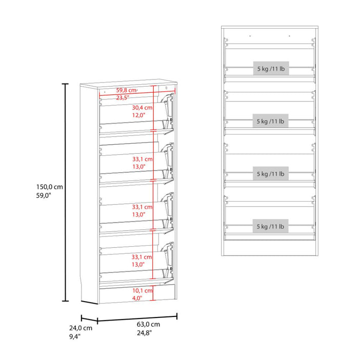 Zapatero Inola, Wengue, Con cuatro puertas abatibles ZF