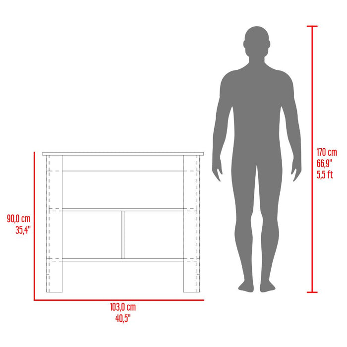 Barra de Cocina Cala, Ambar y Mamba, Con amplia superficie en la mesa