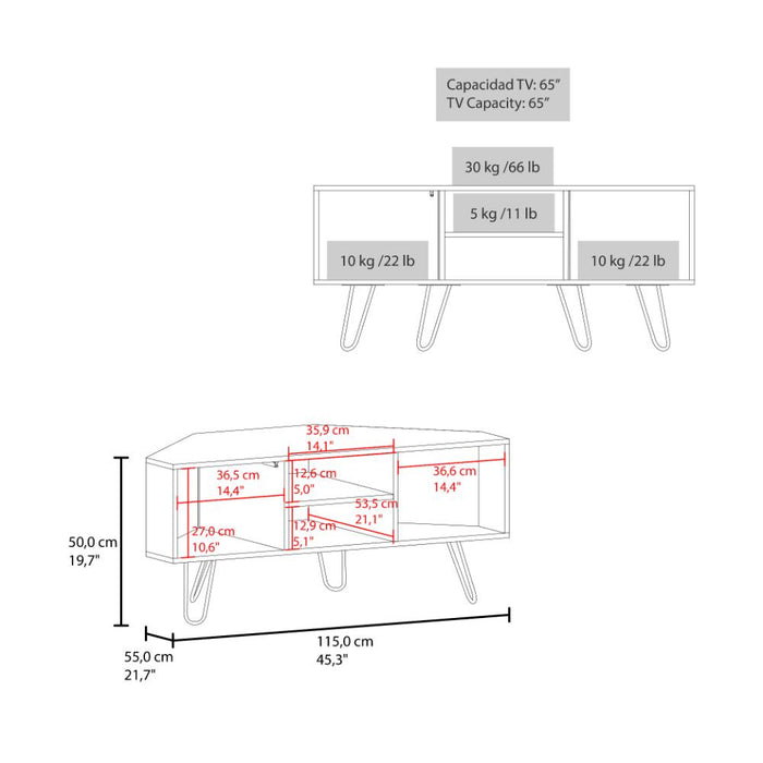 Mesa Para Tv Lancaster, Wengue, Para Televisor Hasta 50 Pulgadas ZF