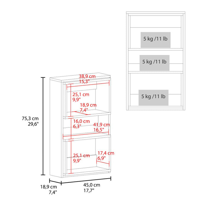 Gabinete de Baño Sensei Eco, Blanco Duqueza y Fresno Europeo, con superficies para ubicar objetos