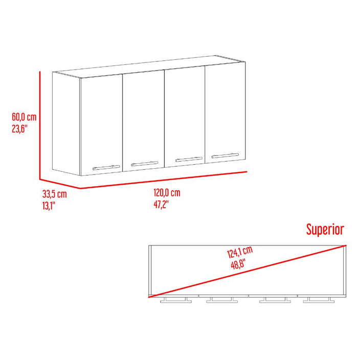 Gabinete Superior Ameralto, Wengue, con espacio para almacenar objetos incluye locero