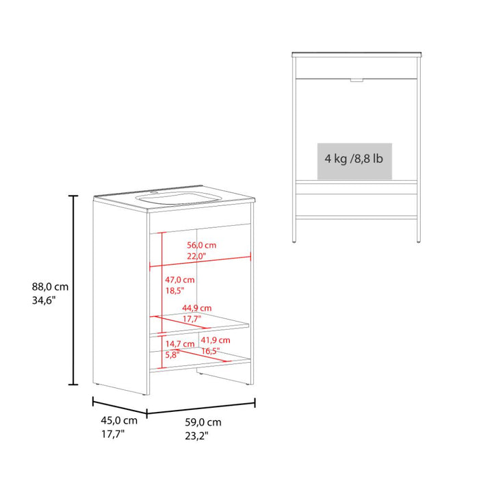 Mueble Para Lavamanos Lorenzo, Wengue, Incluye Lavamanos Praia 60 ZF