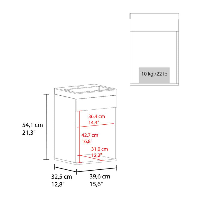 Mueble Lavamanos Flotante Oxford, Fresno Europeo, Incluye Lavamanos 40cm ZF