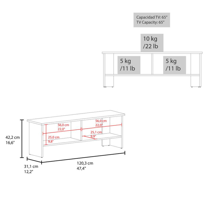 Mesa Para Tv Navi, Wengue, Para Televisor Hasta 55 Pulgadas Con Puerta ZF