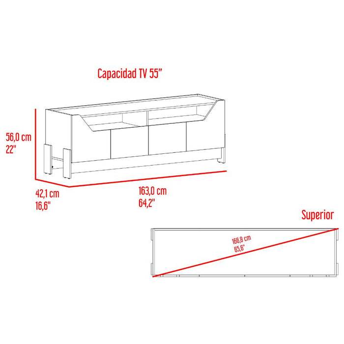 Mesa para TV Holt, Fresno Europeo y Capri, para televisor máximo 50"