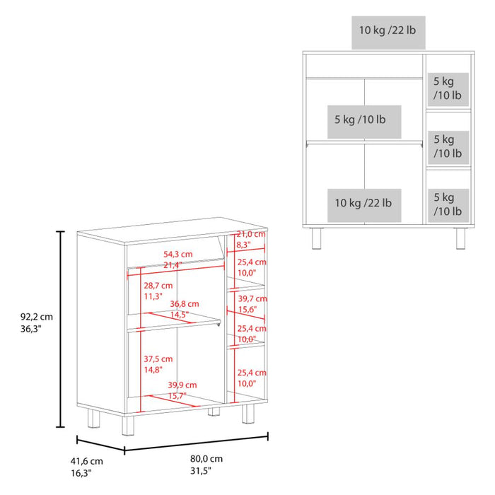 Modulo Microondas Sese, Kronos Blanco, Con dos puertas abatibles y compartimiento inferior para alimentos ZF