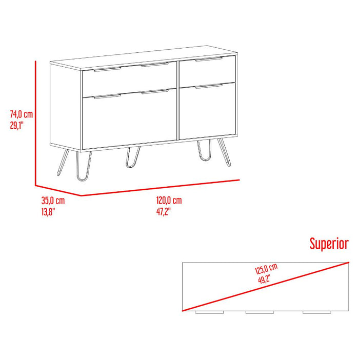 Organizador Ali, Café Claro y Wengue, con 2 Cajones y Amplio Espacio de Almacenamiento X2