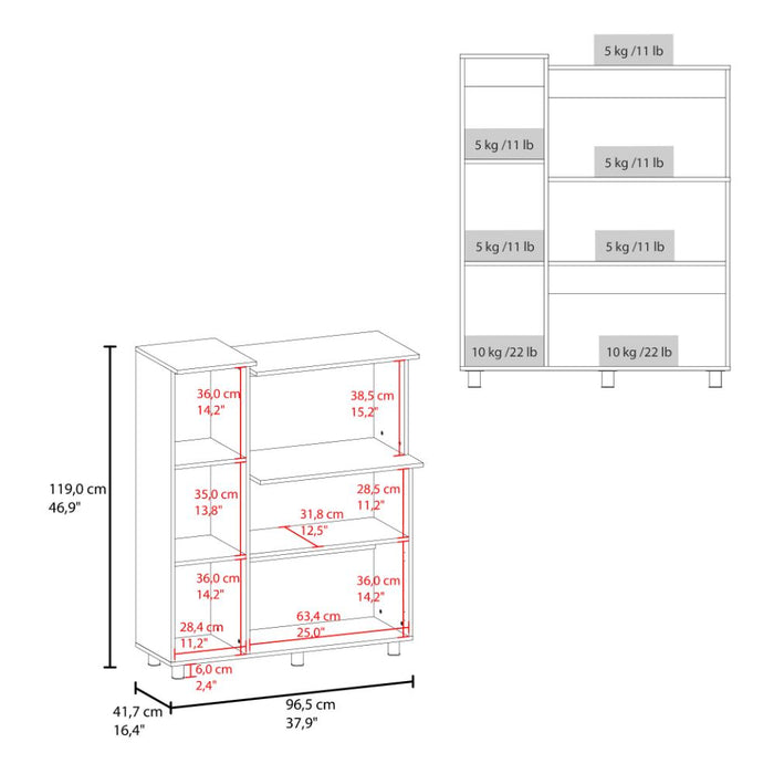 Módulo Microondas Lilo, Blanco, con 2 Entrepaños y 3 Puertas para Guardar Implementos ZF