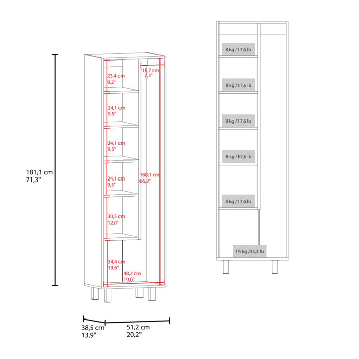 Mueble de Aseo Romana, Cannolo, con Cinco Entrepaños Organizadores ZF