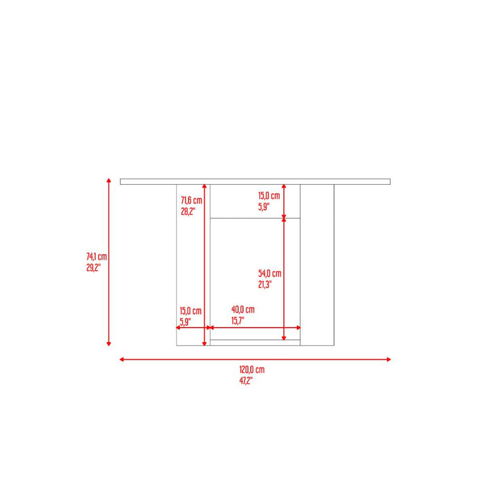 Mesa Para Comedor Volder, Nogal, con Amplia Superficie, No Incluye Sillas